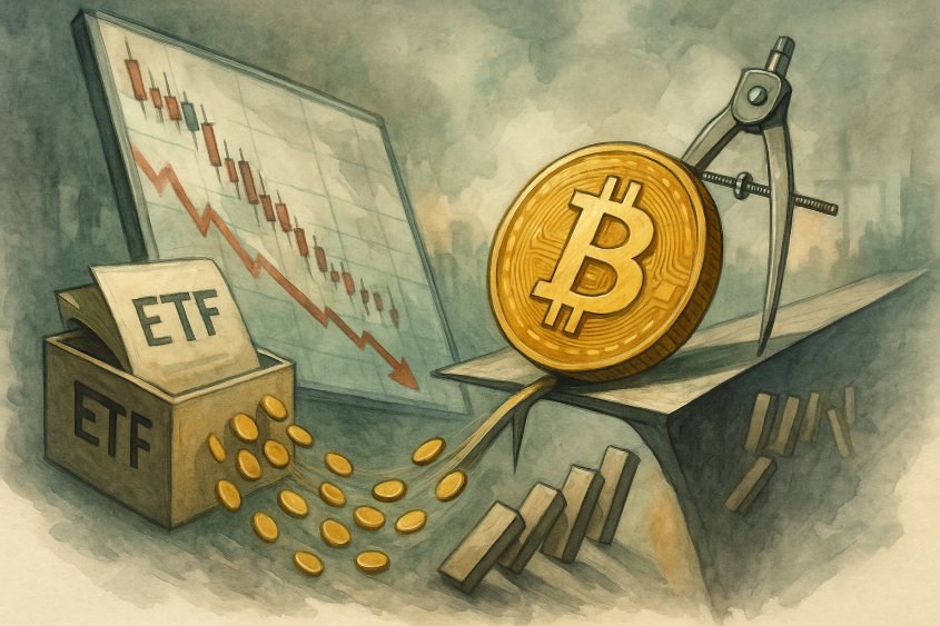 Bitcoin Loses Its Footing: ETF Outflows, Forced Selling, and a Shrinking Margin for Error